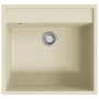 Fregadero de cocina con rebosadero granito beige de , Fregaderos - Ref: Foro24-147063, Precio: 169,33 €, Descuento: -5%%