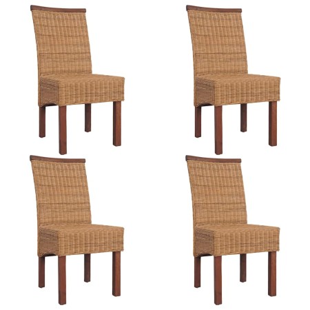 Sillas de comedor 4 unidades ratán natural marrón en Sillas de comedor | Comprar online en Foru.es