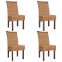 Sillas de comedor 4 unidades ratán natural marrón en Sillas de comedor | Comprar online en Foru.es