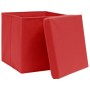 Cajas de almacenaje con tapas 4 uds rojo 28x28x28 cm de , Cestas para almacenaje - Ref: Foro24-325220, Precio: 31,42 €, Descu...