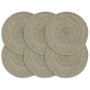 Manteles individuales redondos 6 uds yute gris liso 38 cm | Foro24.es | Tu tienda online para hogar, jardín y más Foro24.es
