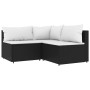 Juego de jardín con cojines 4 piezas ratán sintético negro de , Sofás de exterior - Ref: Foro24-319733, Precio: 290,16 €, Des...