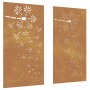 Adorno pared jardín 2 uds acero corten diseño flores 105x55 cm de , Carteles, copias y arte visual - Ref: Foro24-824495, Prec...