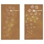 Adorno pared jardín 2 uds acero corten diseño flores 105x55 cm de , Carteles, copias y arte visual - Ref: Foro24-824495, Prec...