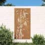 Adorno de pared de jardín acero corten diseño bambú 105x55 cm de , Carteles, copias y arte visual - Ref: Foro24-824506, Preci...