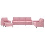 Juego de sofás con cojines 4 piezas terciopelo rosa de , Sofás - Ref: Foro24-3201489, Precio: 749,79 €, Descuento: %