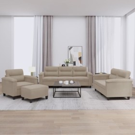 Juego de sofás con cojines 3 piezas tela microfibra taupe de , Sofás - Ref: Foro24-3202296, Precio: 874,95 €, Descuento: -5%%