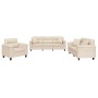 Juego de sofás con cojines 3 piezas tela microfibra beige de , Sofás - Ref: Foro24-3202307, Precio: 862,86 €, Descuento: -5%%