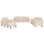 Juego de sofás con cojines 4 piezas tela microfibra beige de , Sofás - Ref: Foro24-3202313, Precio: 881,39 €, Descuento: -5%%