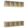 Muebles de salón de pared 2 uds madera ingeniería roble Sonoma de , Muebles TV - Ref: Foro24-3079784, Precio: 118,64 €, Descu...