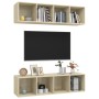 Muebles de salón de pared 2 uds madera ingeniería roble Sonoma de , Muebles TV - Ref: Foro24-3079784, Precio: 118,64 €, Descu...