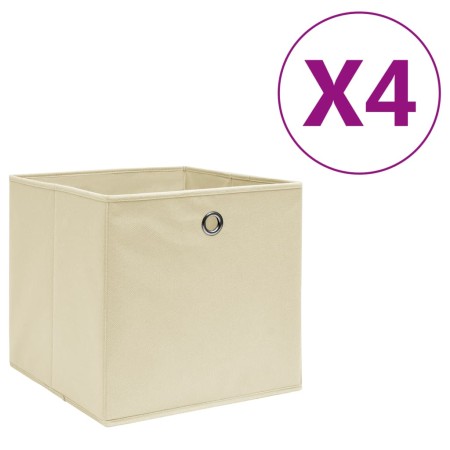 Cajas de almacenaje 4 uds tela no tejida crema 28x28x28 cm de , Cestas para almacenaje - Ref: Foro24-325215, Precio: 22,65 €,...