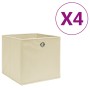 Cajas de almacenaje 4 uds tela no tejida crema 28x28x28 cm de , Cestas para almacenaje - Ref: Foro24-325215, Precio: 22,65 €,...