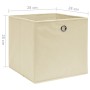 Cajas de almacenaje 4 uds tela no tejida crema 28x28x28 cm de , Cestas para almacenaje - Ref: Foro24-325215, Precio: 22,65 €,...