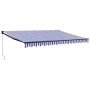 Toldo retráctil aluminio y tela azul y blanco 4,5x3 m de , Toldos - Ref: Foro24-3154449, Precio: 272,93 €, Descuento: %