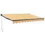 Toldo retráctil aluminio y tela blanco y amarillo 3x2,5 m de , Toldos - Ref: Foro24-3154456, Precio: 186,67 €, Descuento: -5%%