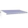 Toldo retráctil automático azul y blanco 5x3 m de , Toldos - Ref: Foro24-3154475, Precio: 454,83 €, Descuento: %