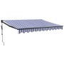 Toldo retráctil automático azul y blanco 3x2,5 m de , Toldos - Ref: Foro24-3154496, Precio: 285,35 €, Descuento: %