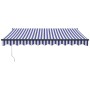 Toldo retráctil automático azul y blanco 3x2,5 m de , Toldos - Ref: Foro24-3154496, Precio: 285,35 €, Descuento: %