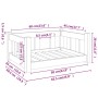Cama para perros madera maciza de pino blanco 65,5x50,5x28 cm de , Camas para perros - Ref: Foro24-820188, Precio: 52,57 €, D...