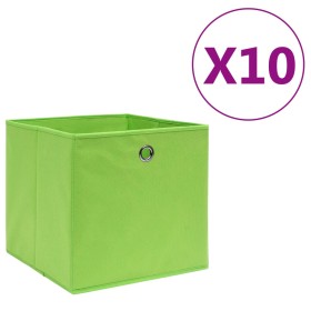 Cajas de almacenaje 10 uds tela no tejida verde 28x28x28 cm de , Cestas para almacenaje - Ref: Foro24-325229, Precio: 42,29 €...