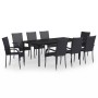 Juego de comedor para jardín 9 piezas negro de , Conjuntos de jardín - Ref: Foro24-3099382, Precio: 601,38 €, Descuento: %