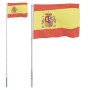 Mástil y bandera de España aluminio 5,55 m de , Banderas y mangas de viento - Ref: Foro24-3147138, Precio: 64,03 €, Descuento: %