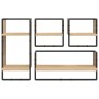 Estantes pared con barras 4 pzas madera ingeniería roble Sonoma de , Estantes y estanterías - Ref: Foro24-836309, Precio: 55,...