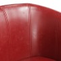 Sillón diseño de cubo con reposapiés cuero sintético rojo tinto de , Sillones - Ref: Foro24-356495, Precio: 166,48 €, Descuen...