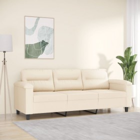 Sofá de 3 plazas de tela de microfibra beige 180 cm de , Sofás - Ref: Foro24-359572, Precio: 359,61 €, Descuento: -5%%