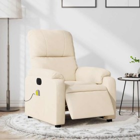 Sillón reclinable de masaje eléctrico tela de microfibra beige de , Sillones - Ref: Foro24-3204927, Precio: 306,99 €, Descuen...
