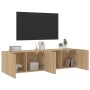 Muebles para TV de pared 2 unidades roble Sonoma 80x30x41 cm de , Muebles TV - Ref: Foro24-836957, Precio: 93,41 €, Descuento: %