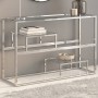 Mesa consola acero inoxidable plateado y vidrio templado de , Mesas consola - Ref: Foro24-350001, Precio: 205,10 €, Descuento: %