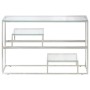Mesa consola acero inoxidable plateado y vidrio templado de , Mesas consola - Ref: Foro24-350001, Precio: 205,10 €, Descuento: %
