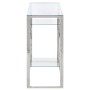 Mesa consola acero inoxidable plateado y vidrio templado de , Mesas consola - Ref: Foro24-350001, Precio: 205,10 €, Descuento: %