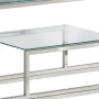 Mesa consola acero inoxidable plateado y vidrio templado de , Mesas consola - Ref: Foro24-350001, Precio: 205,10 €, Descuento: %