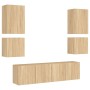 Muebles de TV de pared 6 pzas madera de ingeniería roble Sonoma de , Muebles TV - Ref: Foro24-3216473, Precio: 186,75 €, Desc...
