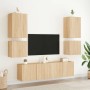 Muebles de TV de pared 6 pzas madera de ingeniería roble Sonoma de , Muebles TV - Ref: Foro24-3216473, Precio: 186,75 €, Desc...