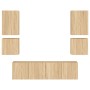 Muebles de TV de pared 6 pzas madera de ingeniería roble Sonoma de , Muebles TV - Ref: Foro24-3216473, Precio: 186,75 €, Desc...