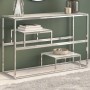 Mesa consola acero inoxidable plateado y vidrio templado de , Mesas consola - Ref: Foro24-350003, Precio: 185,40 €, Descuento: %