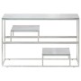 Mesa consola acero inoxidable plateado y vidrio templado de , Mesas consola - Ref: Foro24-350003, Precio: 185,40 €, Descuento: %