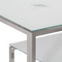 Mesa consola acero inoxidable plateado y vidrio templado de , Mesas consola - Ref: Foro24-350003, Precio: 185,40 €, Descuento: %