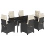 Set de comedor de jardín 7 pzas y cojines ratán sintético negro de , Conjuntos de jardín - Ref: Foro24-3212739, Precio: 916,5...