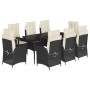 Set de comedor de jardín 9 pzas y cojines ratán sintético negro de , Conjuntos de jardín - Ref: Foro24-3213163, Precio: 1,00 ...