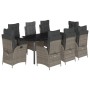 Set comedor jardín 9 pzas y cojines ratán sintético gris de , Conjuntos de jardín - Ref: Foro24-3213233, Precio: 1,00 €, Desc...