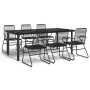 Juego de comedor para jardín 7 piezas ratán PVC negro de , Conjuntos de jardín - Ref: Foro24-3099213, Precio: 531,77 €, Descu...