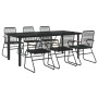 Juego de comedor para jardín 7 piezas ratán PVC negro de , Conjuntos de jardín - Ref: Foro24-3099213, Precio: 531,77 €, Descu...