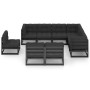 Set de muebles de jardín 9 pzas con cojines madera pino negro de vidaXL, Conjuntos de jardín - Ref: Foro24-3076838, Precio: 1...