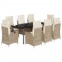 Set comedor de jardín 9 pzas con cojines ratán sintético beige de , Conjuntos de jardín - Ref: Foro24-3213252, Precio: 1,00 €...