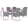 Set de comedor de jardín 7 pzas y cojines ratán sintético negro de , Conjuntos de jardín - Ref: Foro24-3277513, Precio: 695,6...